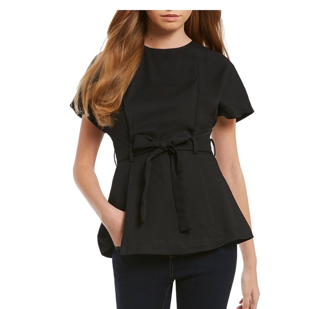 Cremieux Bella Peplum Blouse Black